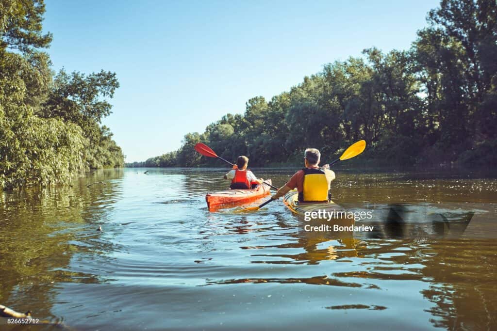 Two People Kayaking